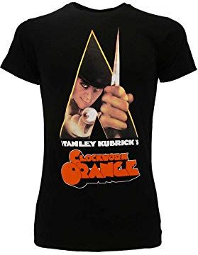 T-Shirt Originale Arancia Meccanica Locandina Stanley Kubrick Clockwork Orange Nera con cartellino ed Etichetta di originalità Maglia Maglietta (XXL)