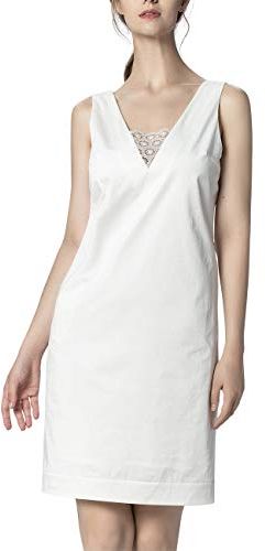 Dress with Lace Vestito, Bianco (Creme Creme), 44 (Taglia Unica: 38) Donna