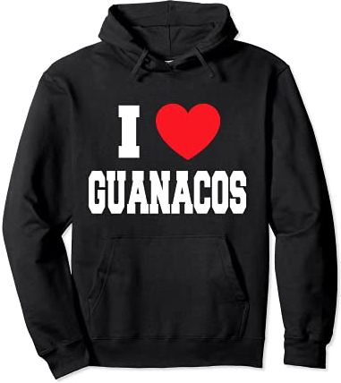 I Love Guanacos Felpa con Cappuccio