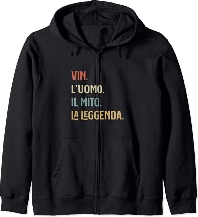 Vin L'Uomo Mito Leggenda Divertente Personalizzato Felpa con Cappuccio