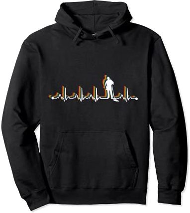 Inserviente Retro Heartbeat EKG Vintage 80s Style Felpa con Cappuccio