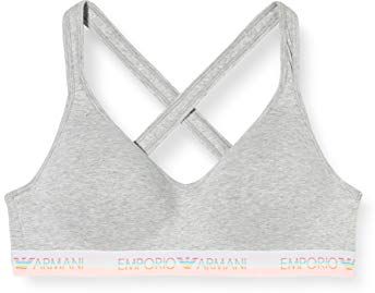 Underwear Visibility-Sporty Cotton Padded Bralette Bra Brassière, Grigio (Grigio Mel.Chiaro 03748), 65I (Taglia Unica: Small) Donna