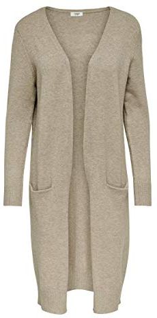 JDYMARCO L/S Long Cardigan Knt Noos, Beige (Beige Detail: Melange), 44 (Taglia Produttore: Medium) Donna