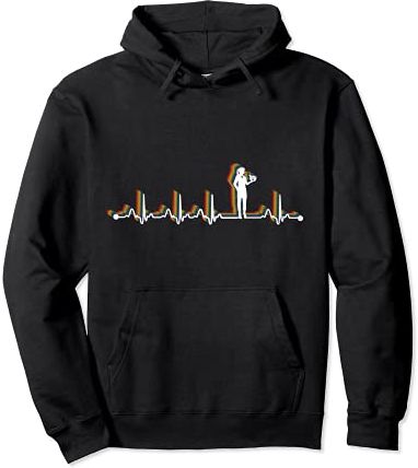 Farmacista Retro Heartbeat EKG Vintage 80s Style Felpa con Cappuccio