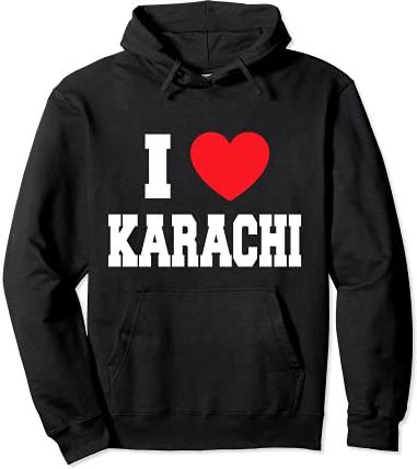 I Love Karachi Felpa con Cappuccio