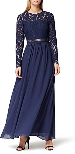 Marchio Amazon - TRUTH & FABLE Maxi Dress A-Line in Pizzo Donna, Blu (blu)., 42, Label: S