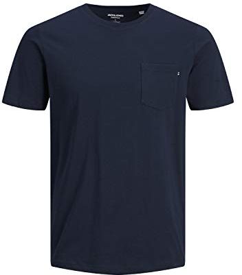 Jjepocket Tee Ss O-neck Noos, Maglietta a Maniche Corte Uomo, Blu (Navy Blazer Detail: Slim Fit), M