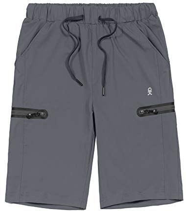 Bermuda da uomo, ultra elasticizzati, ad asciugatura rapida, leggeri, con coulisse, tasca con cerniera, pantaloncini per escursionismo, viaggi e golf, Uomo, N-5923 C, Large