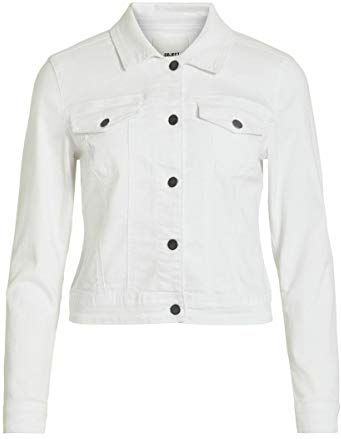 Objwin New Jacket Noos Giacchetto, Bianco Denim, S Donna