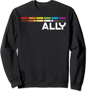 Proud Ally Bars Equality LGBTQ Gay Bear Flag Gay Pride Men Felpa