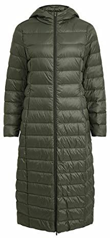 VIMANYA New Long Light Down Jacket-Noos Cappotto, Notte Foresta, 40 Donna