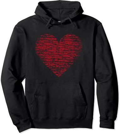 Amore Felpa Donna Uomo Cool Cuore Rosso San Valentino Grafica Felpa con Cappuccio