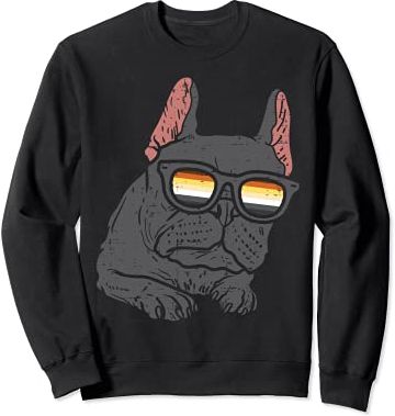 French Bulldog Frenchie LGBTQ Gay Bear Flag Gay Pride Men Felpa