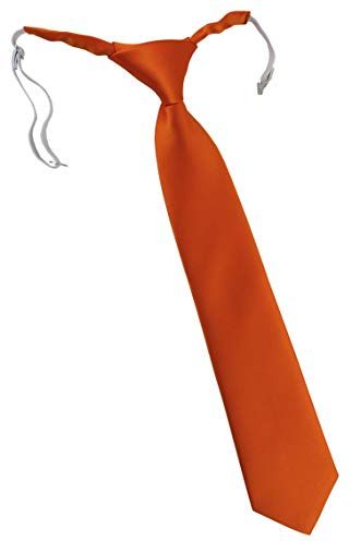 Designer Security - Cravatta di sicurezza in tinta unita, con elastico Colore: arancione. Taglia unica