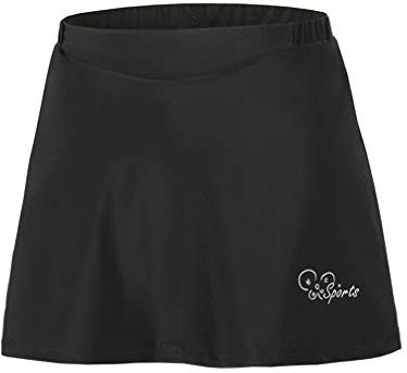 Gonna da ciclismo sportiva 2 in 1 con pantaloncini da ciclismo imbottiti per donna (EU L (Taglia: 62-88 cm), Nero)