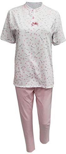 Pigiama Donna Estivo 100% Cotone Leggero CRV Cravana Mezza Manica Pantalone Lungo Modelli Pigiami Roberta, Elin Prodotto Italiano Mada in Italy S M L XL XXL 3XL XXXL 4XL XXXXL (Roberta 202 Rosa, S)