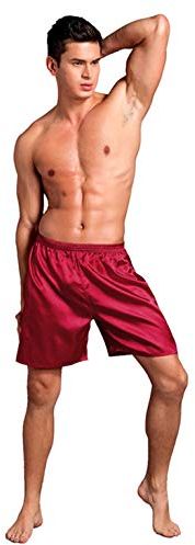 Uomo Pantaloni Pigiama Shorts Raso Pigiama Shorts da Salotto Notte Cintura Elastica Biancheria Intima da Pantaloncino