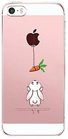 iPhone 5 Custodia,iPhone 5S / iPhone SE Case Sottile TPU Cover Anti-Scratch Gel Flessibile Silicone Morbido Bello Animale Elefante Custodia per iPhone SE/iPhone 5S / iPhone 5 (Carota)