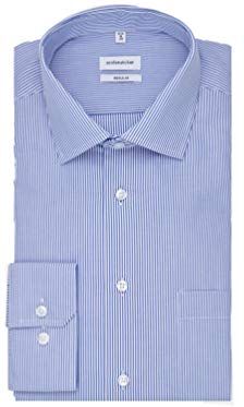 Business Hemd Regular Camicia Formale, Blu (Mittelblau 15), 48 (Taglia Unica: 42) Uomo