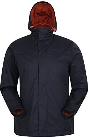 Giacca da Uomo Torrent - Cappotto Impermeabile, Cappotto Leggero, Capospalla con Cuciture Nastrate, Giacca Casual con Due Tasche con Zip - da Viaggio Blu Navy XXL