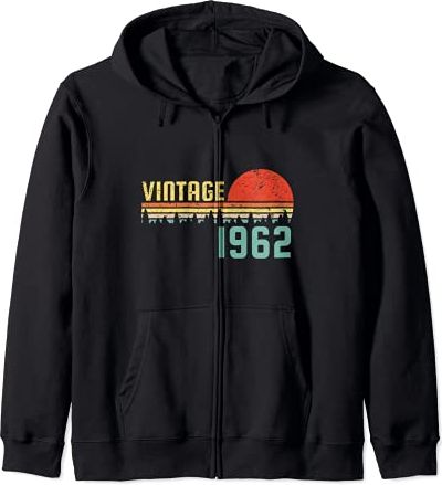 Vintage 1962, 60 compleanno retrò tramonto, idea regalo uomo Felpa con Cappuccio