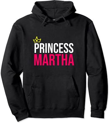 Princess Martha Girls Women Pink White Black Design Birthday Felpa con Cappuccio
