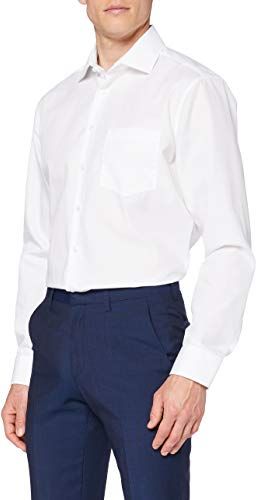 Camicia Business Modern Fit da Uomo con Collo Kent e tasca sul petto a maniche lunghe, Bianco (Weiß), XXX-Large (Taglia produttore: 48)
