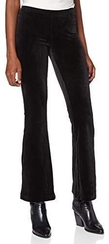 VMKAMMA MR Flared Velvet Cord Pant Color Pantaloni, Black, S/34 Donna
