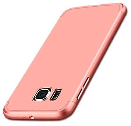 Alsoar Compatibile/Sostituzione per Galaxy S6 Edge Plus Cover Protettiva Galaxy S6 Edge Plus Custodia 2 in 1 Design Ultra-Thin Sottile Antiurto e AntiGraffio Anti-Fingerprint Skid Fade PC (Oro Rosa)