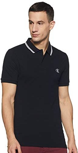 Essential Tipping Slim Polo, Nero (CK Black/White Bae), XX-Large Uomo