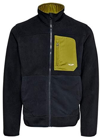 & Sons ONSHIKE Fleece Jacket Otw Giacca, Blu Scuro/Dettagli: w. Verde, L Uomo