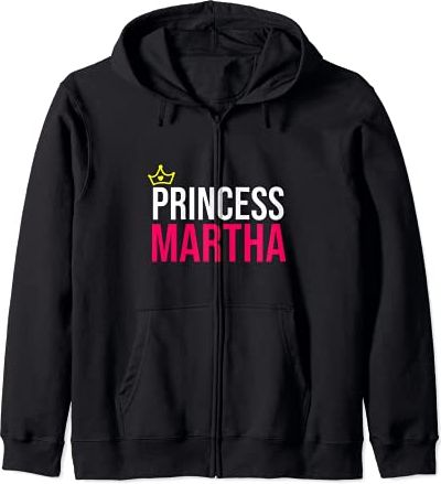 Princess Martha Girls Women Pink White Black Design Birthday Felpa con Cappuccio