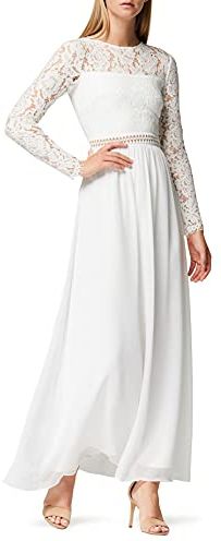 Marchio Amazon - TRUTH & FABLE Maxi Dress A-Line in Pizzo Donna, Bianco (bianco)., 44, Label: M