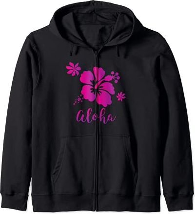 Hawaii Aloha Hibiscus Flower Design Felpa con Cappuccio