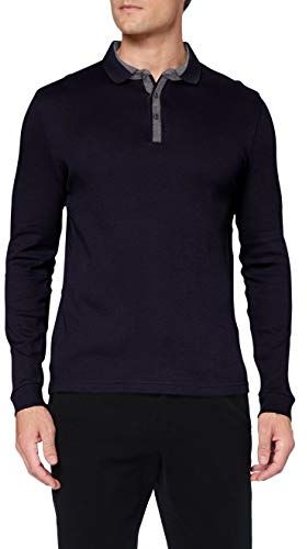 Longsleeve Interlock Structure Maglia di Tuta, Blu Marino, S Uomo