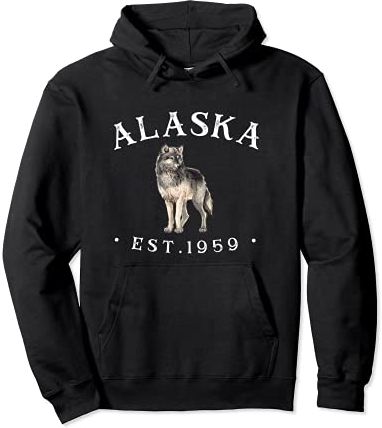 Felpa con cappuccio Alaska per uomo e donna | Cool Alaska Wolf Felpa con Cappuccio