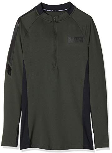 Gametime Coldgear 1/2 Zip Maglia a Maniche Lunghe, Uomo, Verde, SM