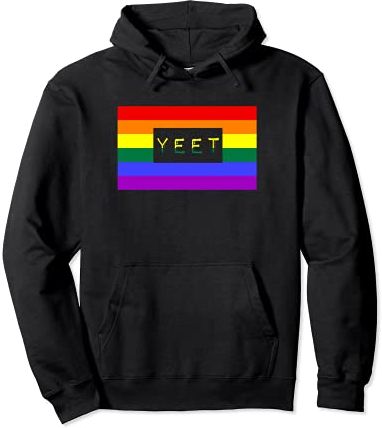 Funny Cute Yeet Meme LGBTQ Gay Pride Flag Stuff Queer Art Felpa con Cappuccio