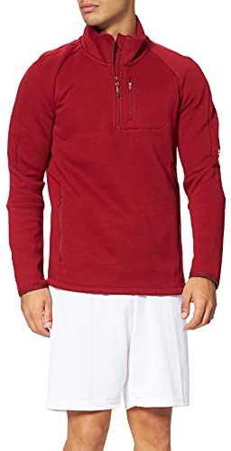 EVOSTRIPE Half-Zip Felpa, Rosso Intenso, XL Uomo