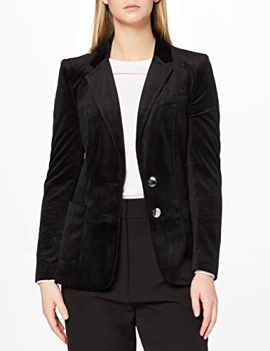 Marchio Amazon - find. - Velvet Blazer, Blazer Donna, Nero (Black), 42, Label: S