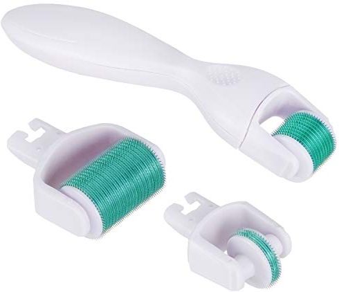 Dermaroller Set 3 in 1 by Skin Microneedling Roller – Dispositivo medico classe I con marcatura CE/MHRA/ISO – Lunghezza ago: 0,5/1 mm/1,5 per viso e corpo (verde)