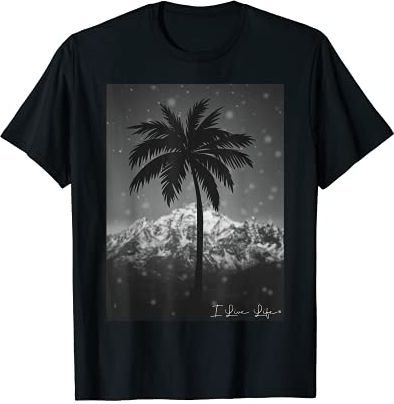 Palm Tree Silhouette | Tropical Beach Sunset Maglietta