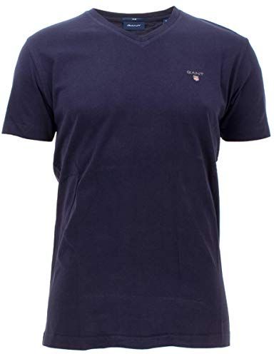 The Original Slim V-Neck T-Shirt, Blu (Evening Blue 433), XXXX-Large Uomo