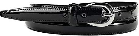 MYB Cintura Donna in vernice - Vera Pelle Made In Italy - 20 mm - diversi colori e taglie disponibili (90-105 cm, Nero)