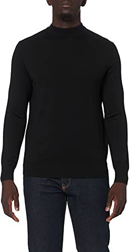 Marchio Amazon - MERAKI - High Neck Merino, Felpa Uomo, Nero (Black Black), M, Label: M