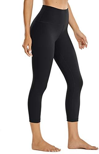 Donna Capri Leggings Opaco Yoga Spandex Palestra Pantaloni con Tasche - 53cm Nero - 53cm 42
