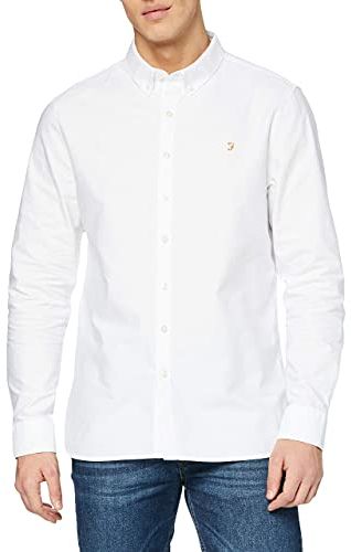 Brewer Camicia da lavoro Uomo, Bianco (White), Large