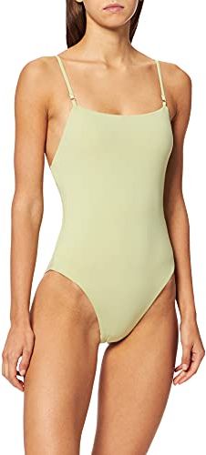 Square Neck Maillot Costume Intero, Perla, 48 Donna