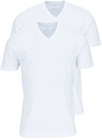 T-Shirt V-Kragen bianco im Doppelpack 0701/12/00, L