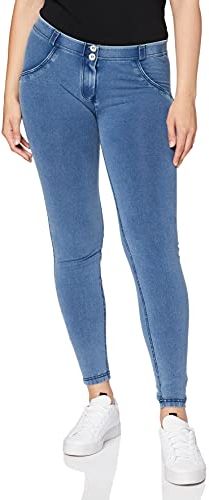 Skinny Trousers Leggings, Jeans Chiaro-Cuciture Blu, XL Donna